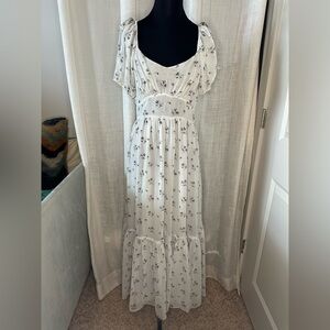 LOVESHACKFANCY lavender purple floral peasant dress size 2